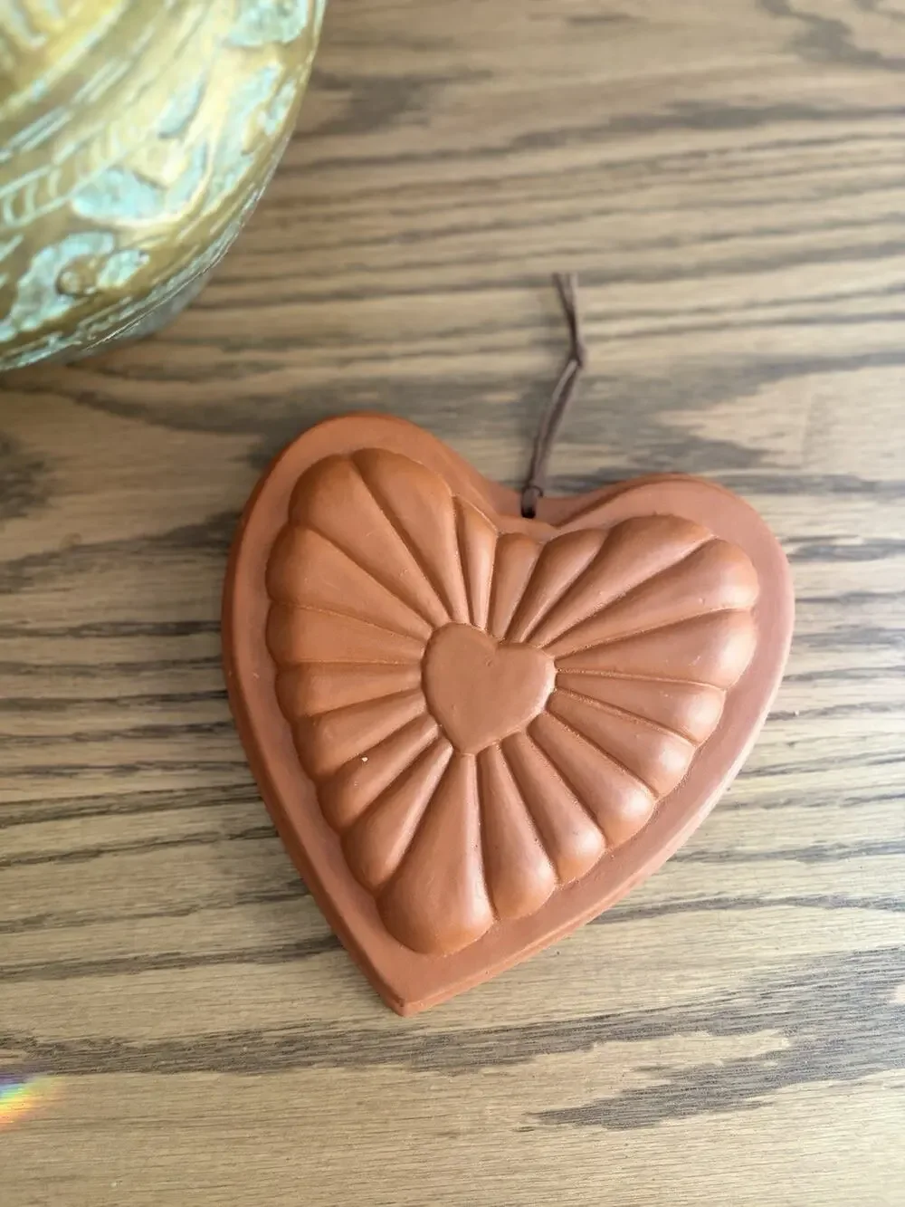 Vintage Clay Mold Heart Shaped Terracotta Decorative Mold With Hanger